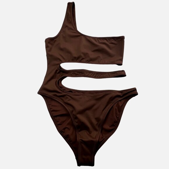 SKIMS Swim One Shoulder Monokini Coca Womens Large - Picture 2 of 12